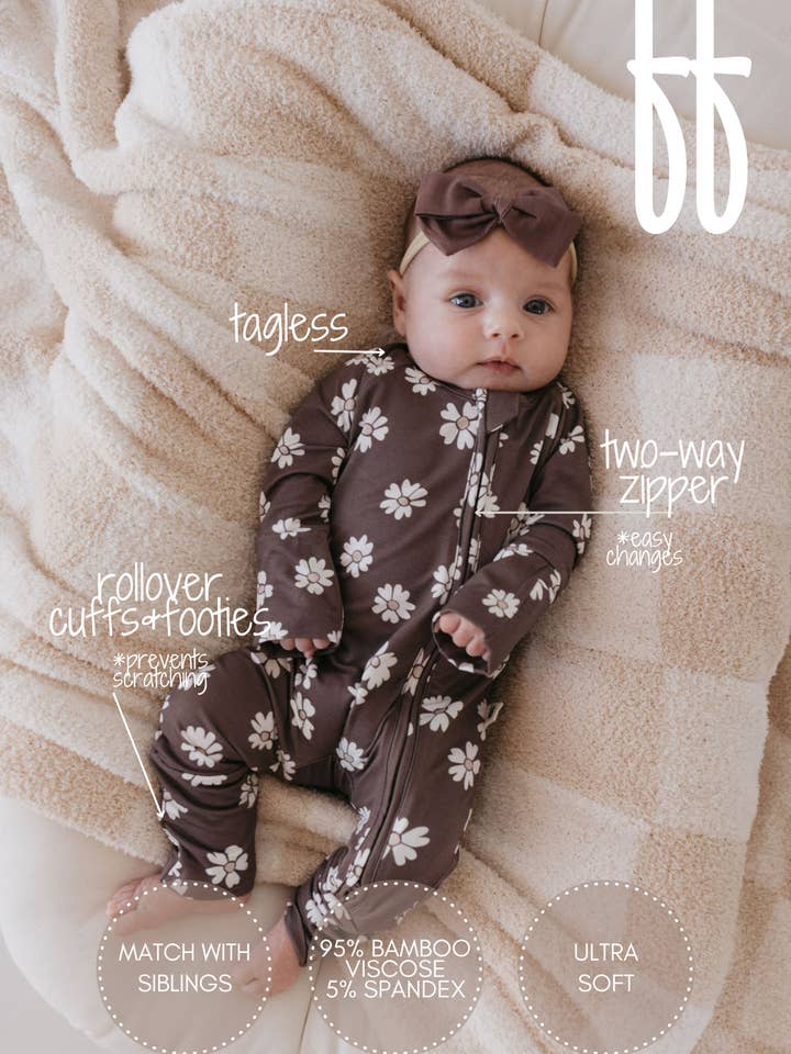 Forever French Baby - Wholesale Sleepsuit - Baby - Bamboo Zip Pajamas | Midnight Meadow3