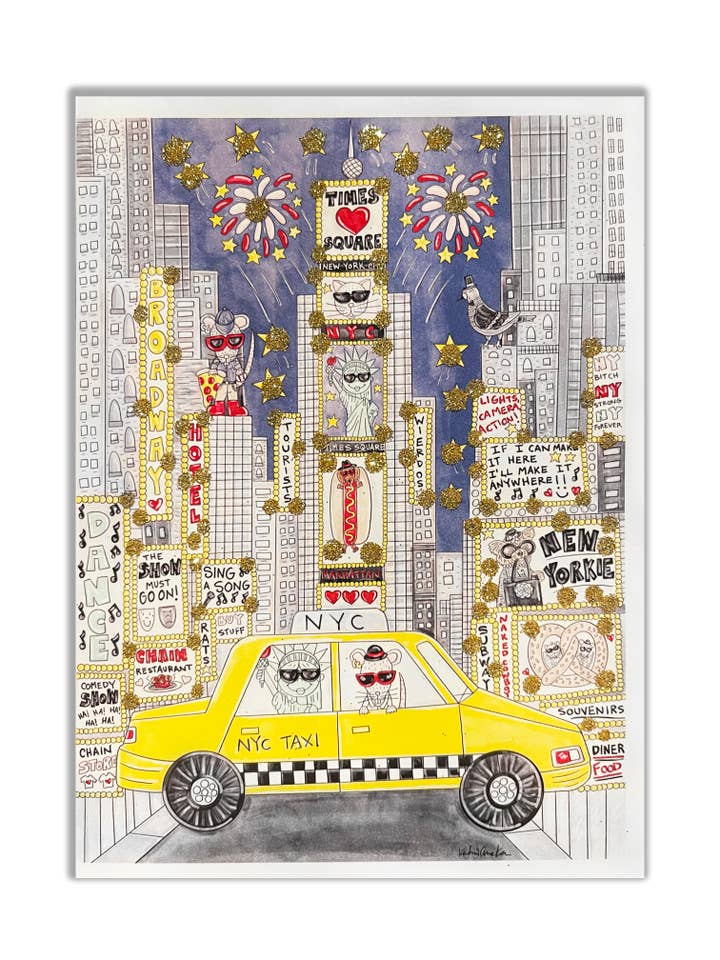 Times Square glitter kort for engroshandel hos KAHRI