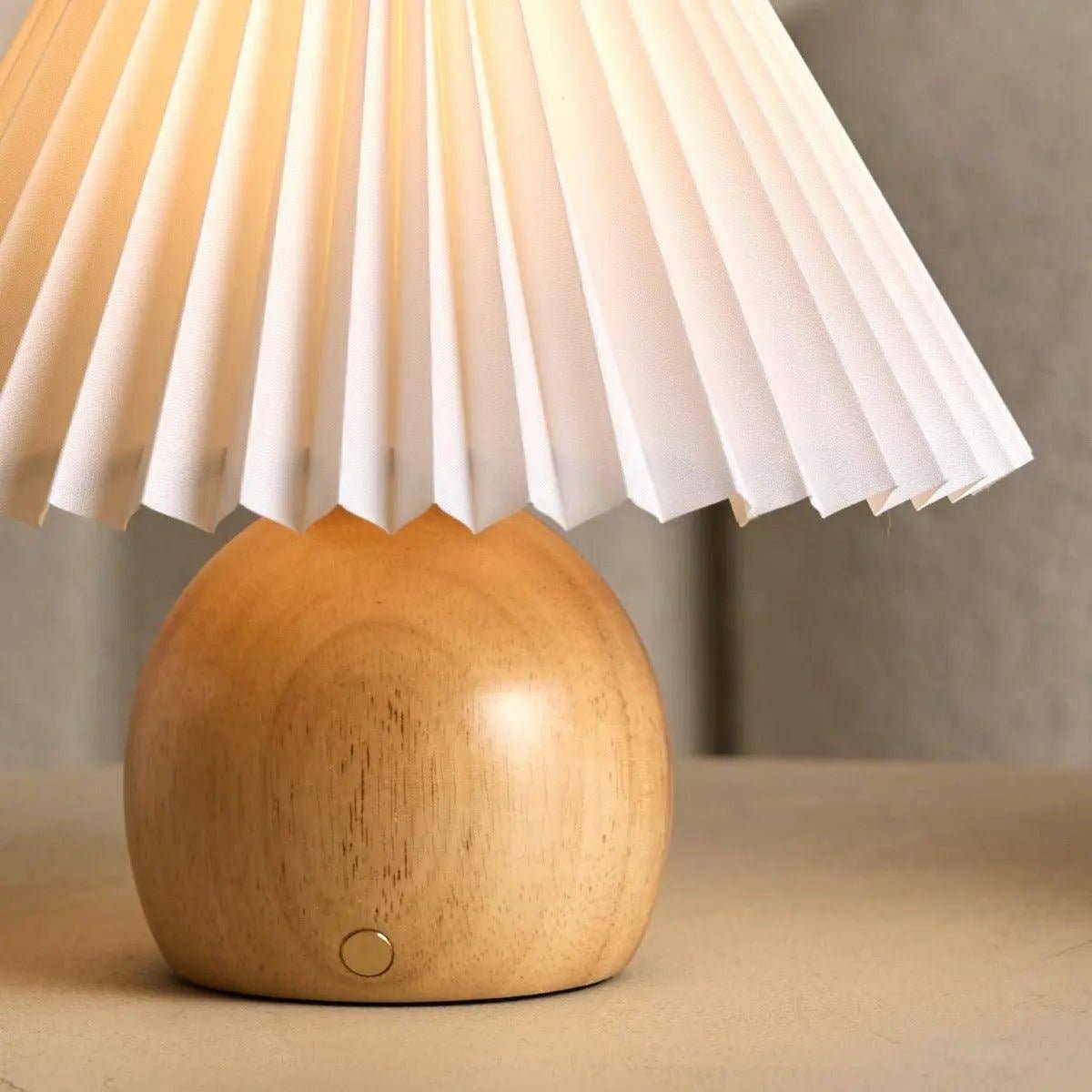 Tavellio - Wholesale Accent/Desk Lamp - Nathalie Light Brown Modern and Retro Rechargeable Lamp l Dimmable, Wood and Paper Beautiful Paper Shade1