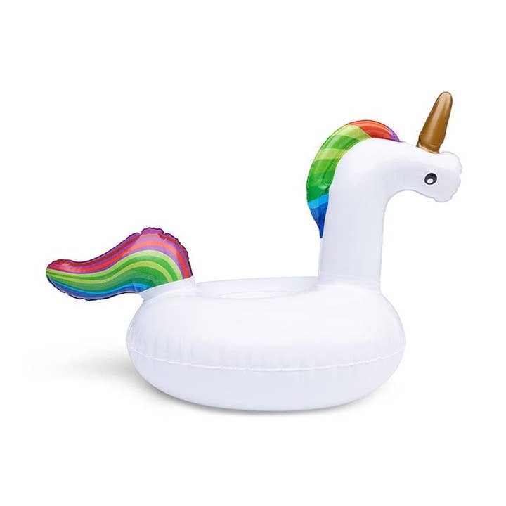 Wit Swim Essentials | Witte Opblaasbare Bekerhouder Eenhoorn for wholesale on Faire0