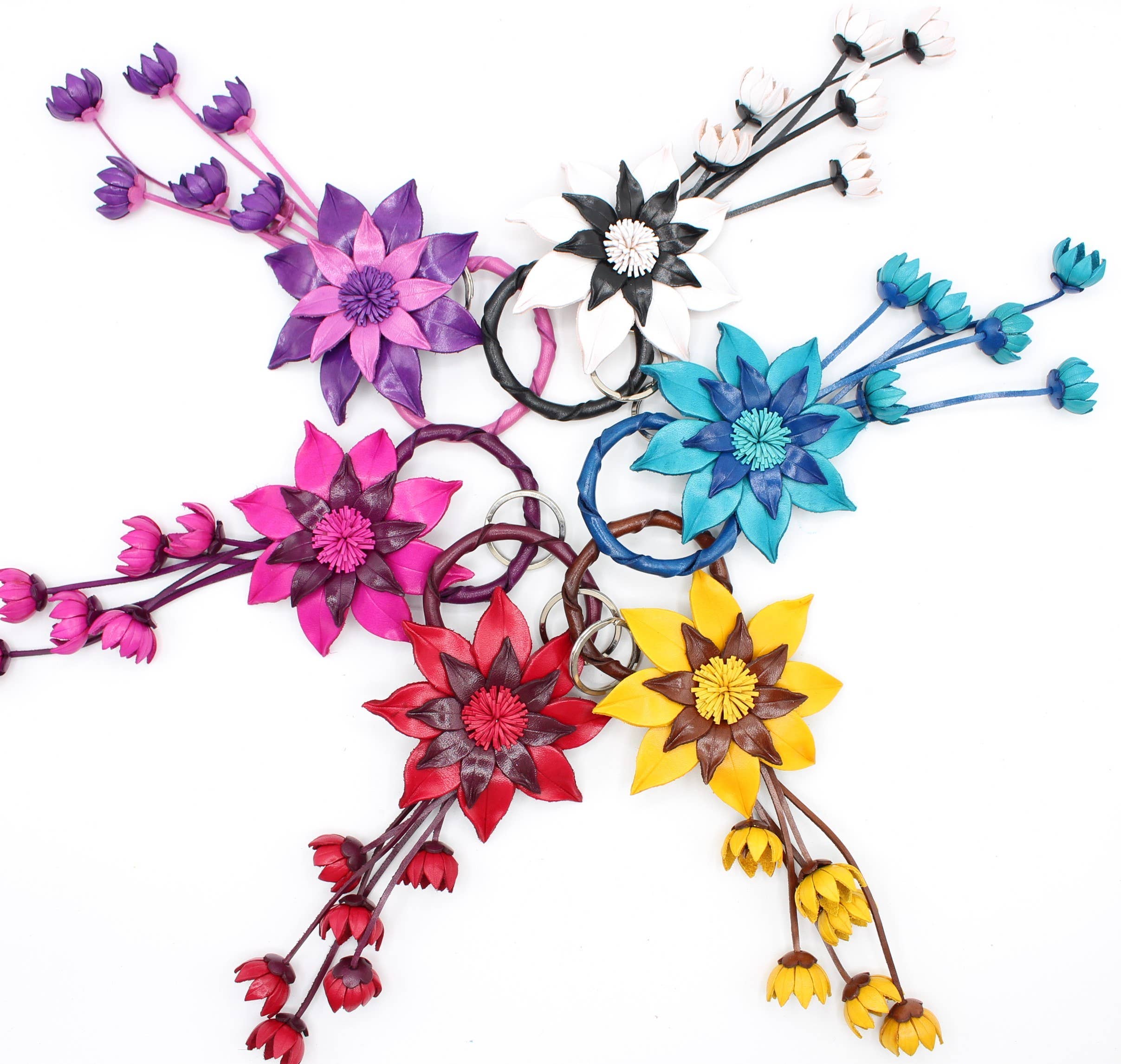 Sunflower Handmade leather inc - Wholesale Purse Hook/Hanger - Women's - Leather flower key chain bag charm purse charm2