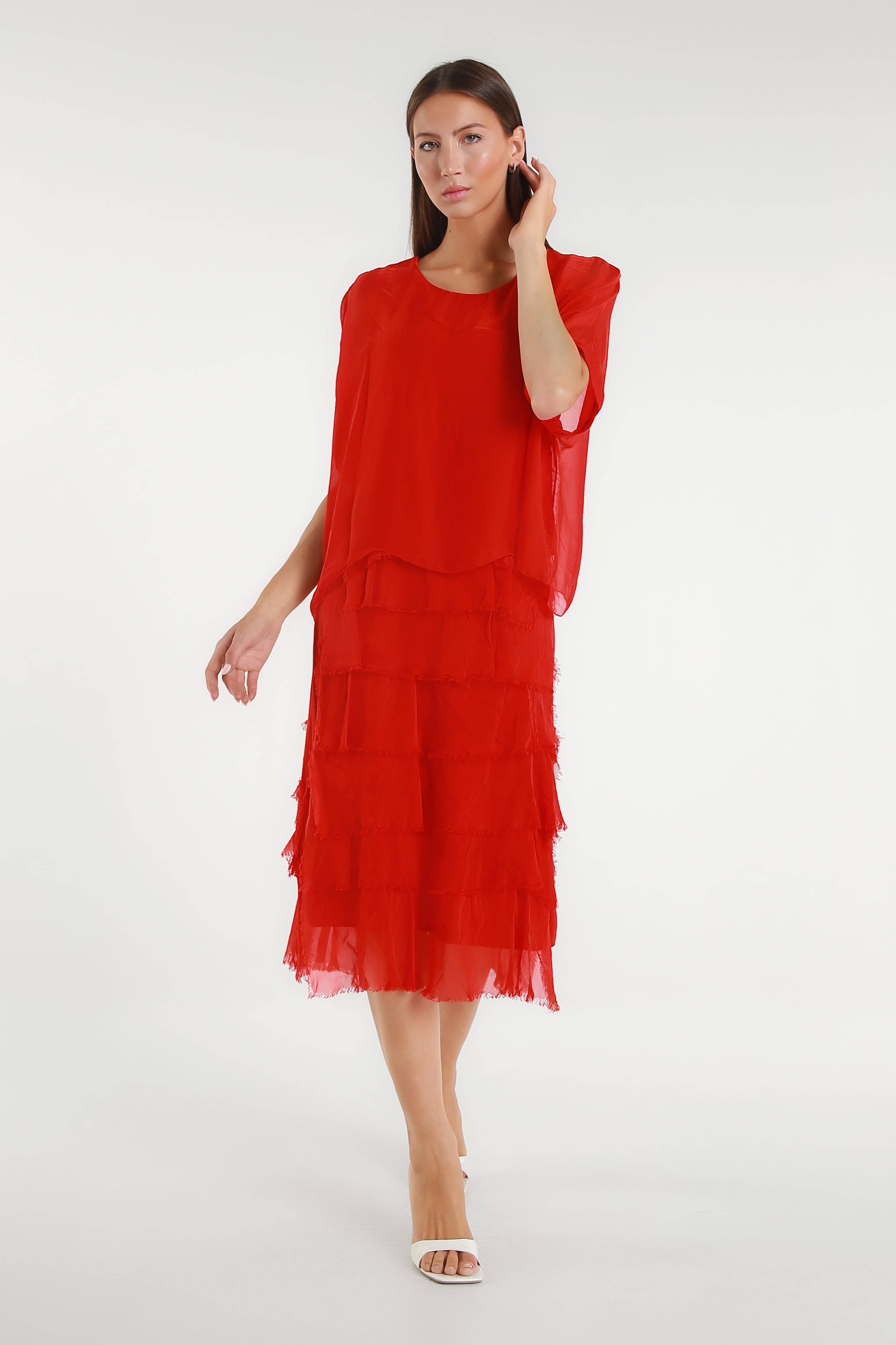 TINA Stephens Italy/Tees By Tina - Wholesale Dress - Women's - Gail Tiered Ruffle Dress (DQ206)18