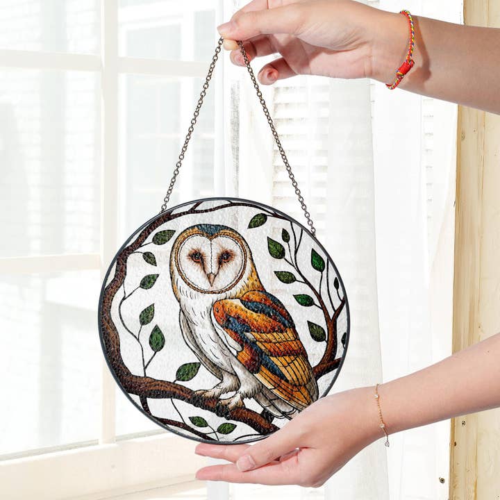 NVC Ecommerce LLC – wholesale Suncatcher – Owl Bird Stained Glass Suncatcher, Owl Lover Gift, Bird Art4