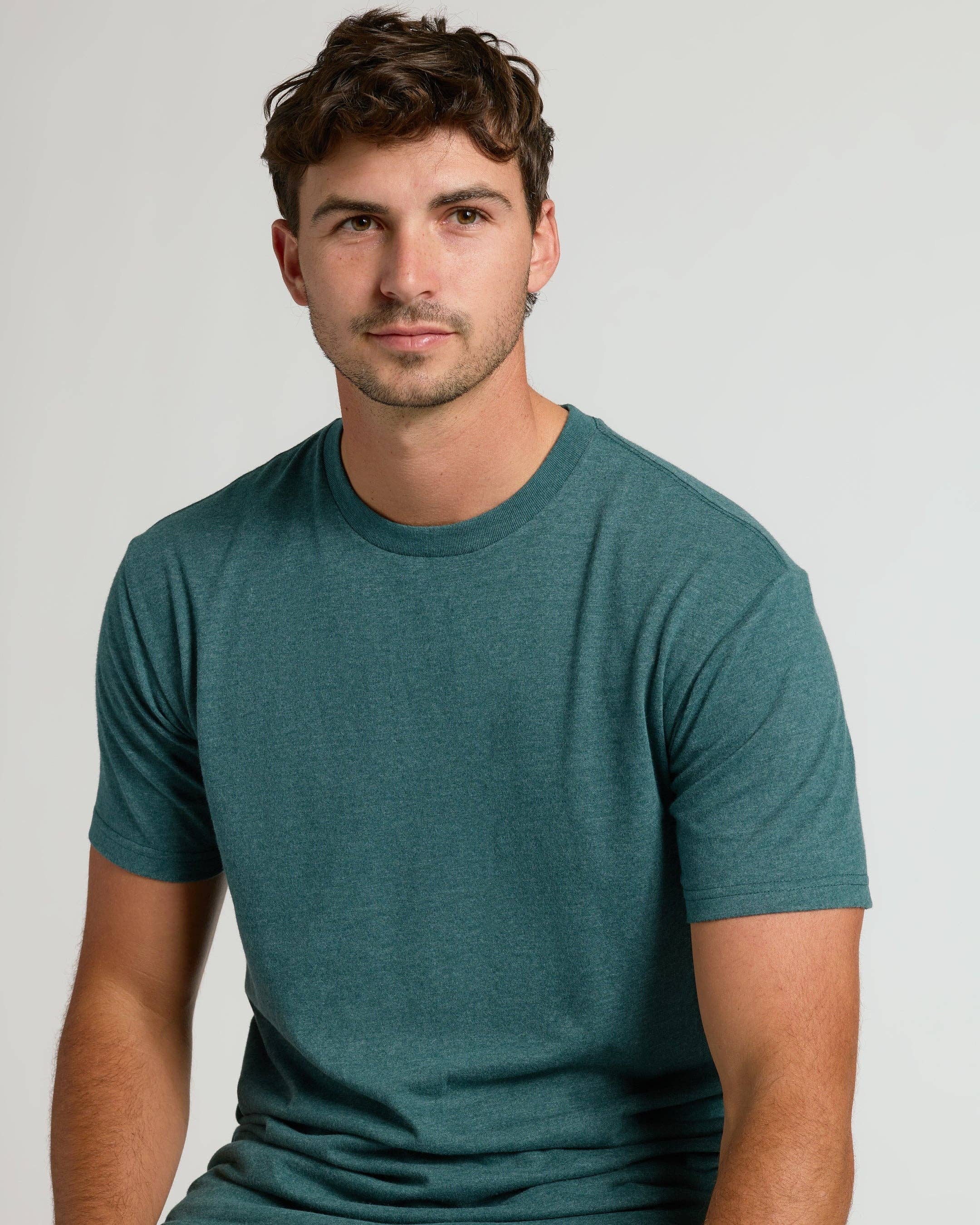 True Classic - Wholesale T-Shirt - Men's - Heather Seafarer Tall Straight Hem Crew Neck T-Shirt3