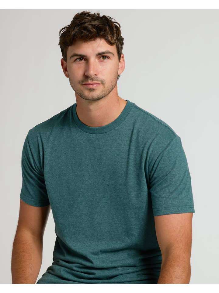 True Classic - Wholesale T-Shirt - Men's - Heather Seafarer Tall Straight Hem Crew Neck T-Shirt3