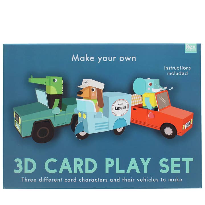 Rex B2B - UK – wholesale DIY craft kit – Child – 3D card craft playset - Animal Automobiles