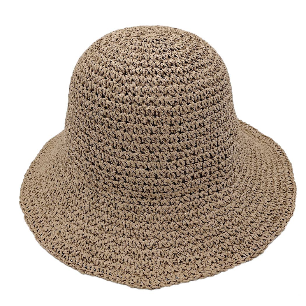 Fashion City - Wholesale Bucket Hat - Women's - Solid Colored Straw Bucket Hat19