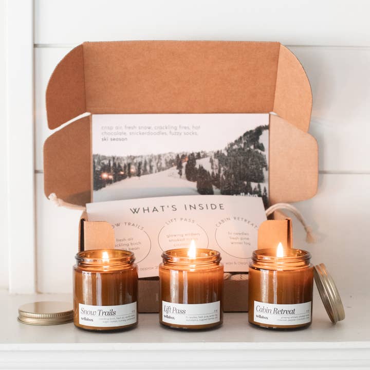 Vella & Co. by Vellabox - Wholesale Jar/Filled Candle - Ski Inspired Soy Candle Gift Set