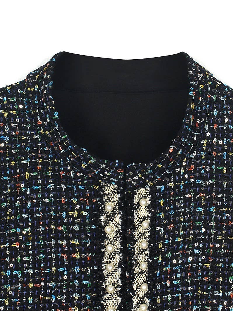 Couleur comme sur les photos Ensemble Veste et Jupe en Tweed Vintage Coloré à Sequins SET250Y en vente sur Faire6