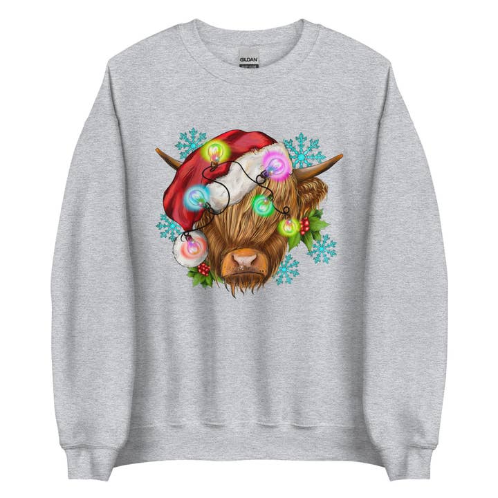Highland Cow Unisex-Sweatshirt für den Großhandel von SUNFLOWER DREAMS BOUTIQUE
