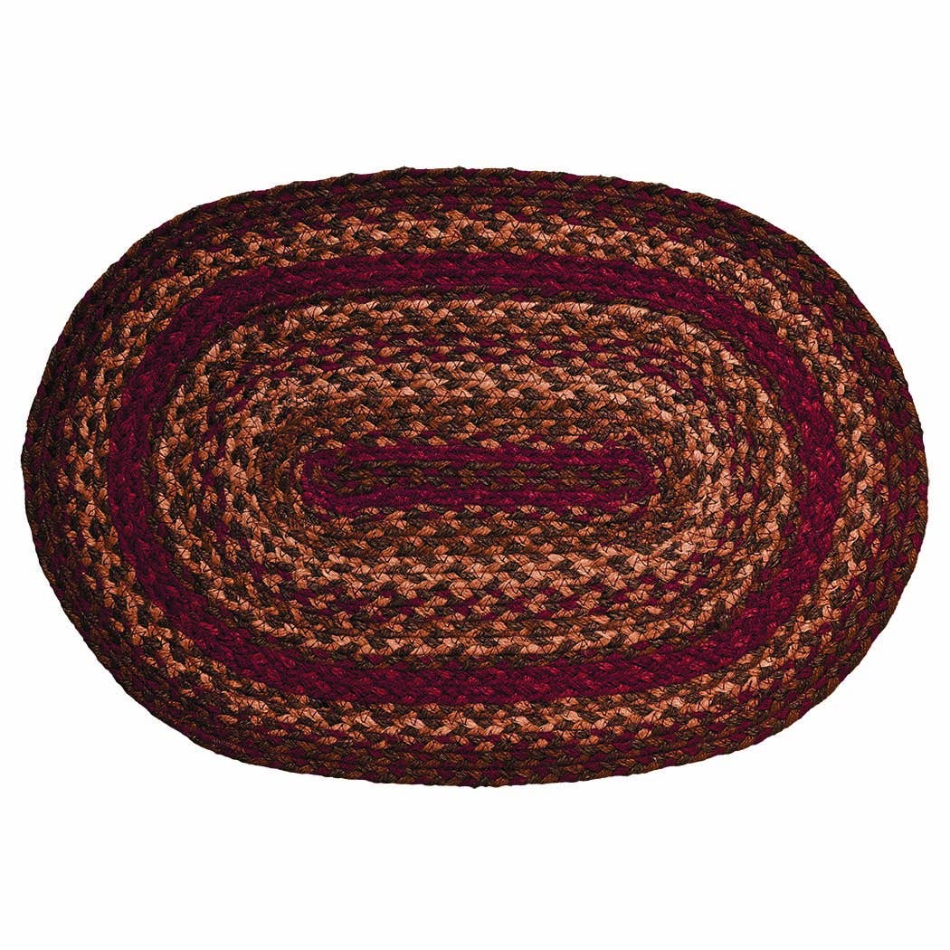 IHF HOME DECOR/IHF RUGS - Wholesale Area Rug - Cinnamon Braided Jute Area Rug & Tabletop Collection BR-1757
