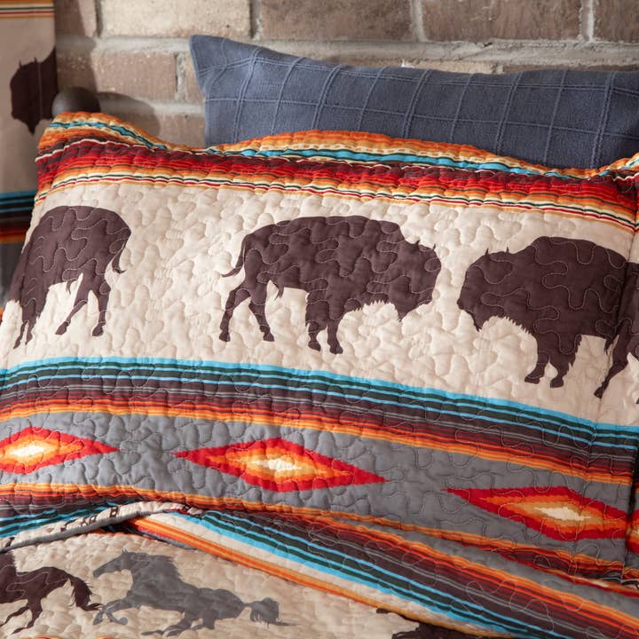 Linen Mart - Wholesale Bedding Set - Western Stripe Quilt Set