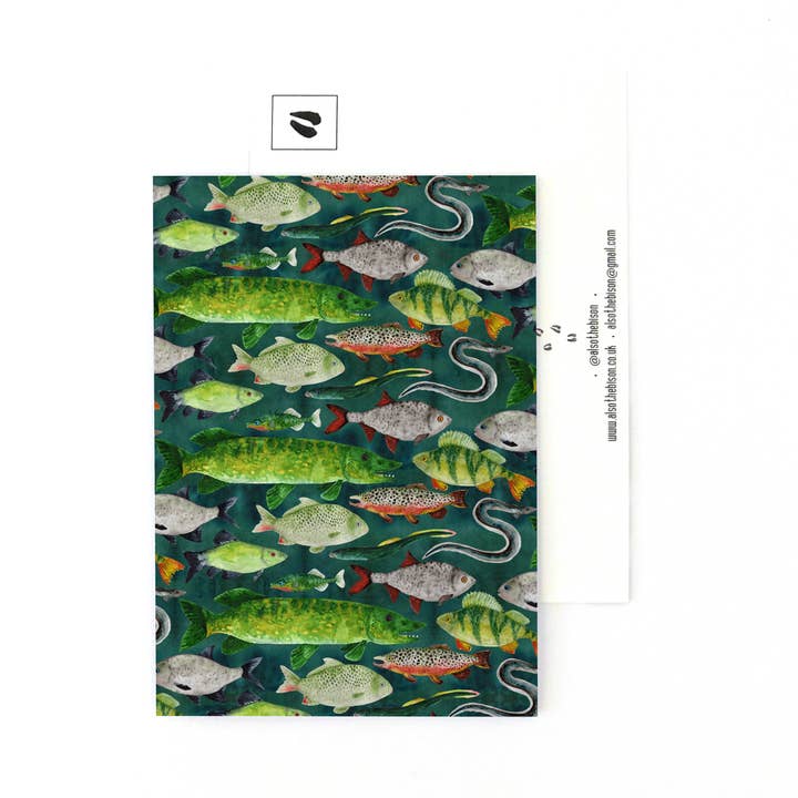 Flumens Ferskvandsfisk Postkort for engroshandel hos Bison Bindery
