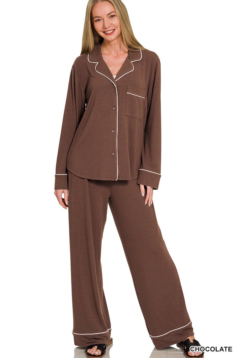 42POPS - Wholesale Lounge Set - Women's - ..._ SI-26598 Button Down Shirt And Pants 2 Piece Pajama Set8