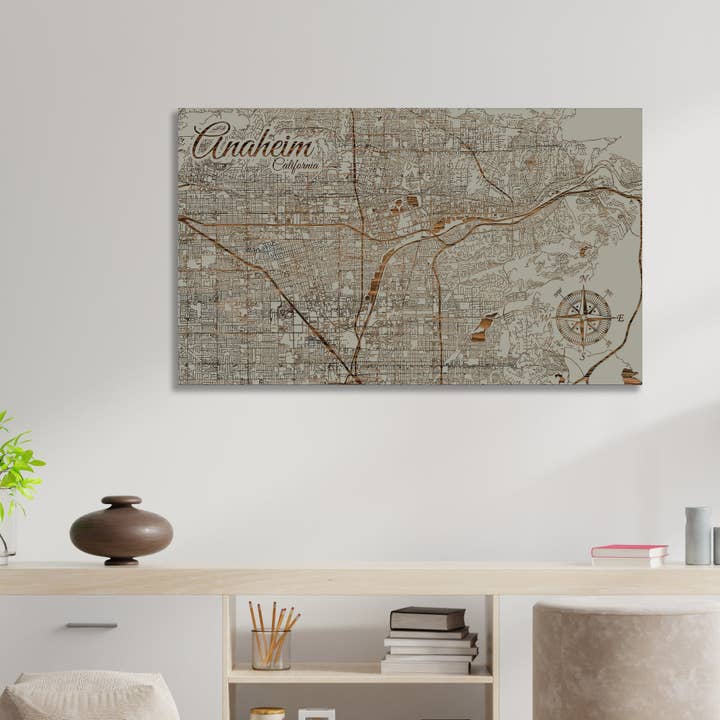 California: Mapa de las calles de Anaheim para venta al por mayor de Fire & Pine