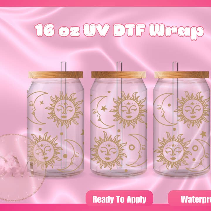 Envoltura DTF UV de Luna y Sol para venta al por mayor de Dm Crafting