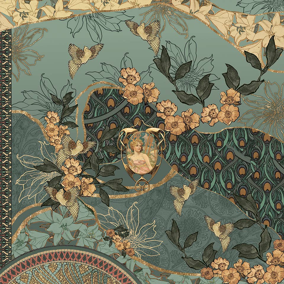 BROKANTE - Wholesale Scarf - Women's - Printed cashmere square 90x90cm EVEIL AVENTURINE1