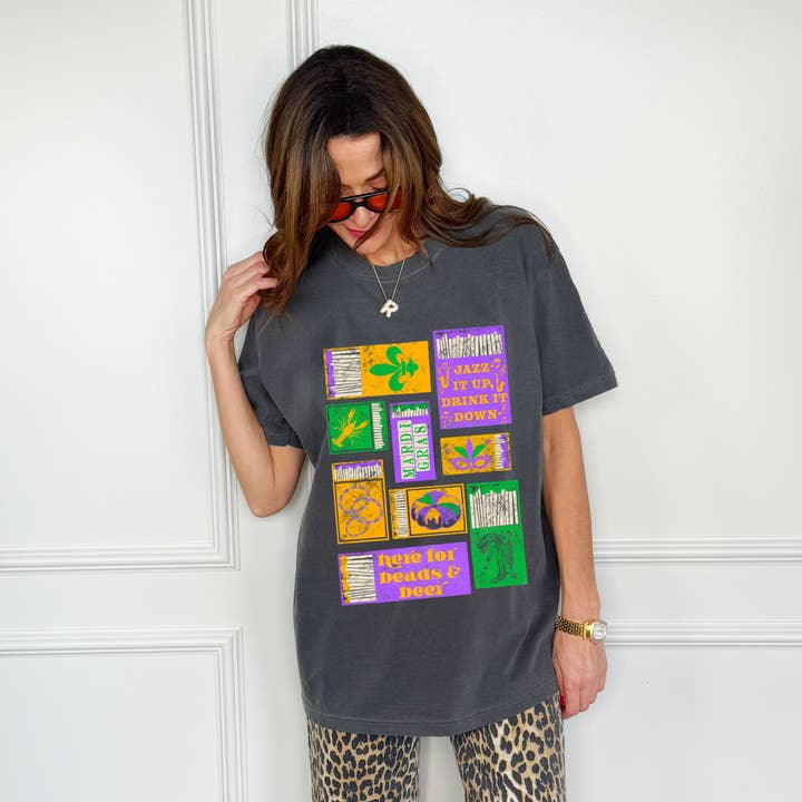 Mardi Gras Matches Tee for wholesale by Poppy & Pine