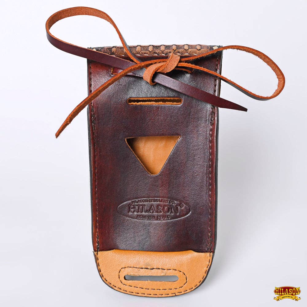 HILASON - Wholesale Phone Wallet - Women's - Hilason Basketweave Floral Cell Phone Case Tan American Leather18