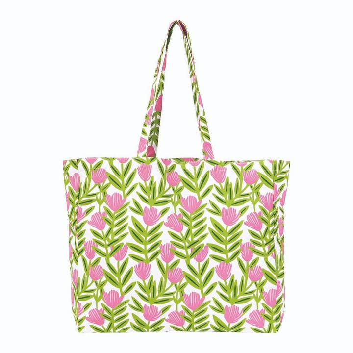 Pink Delight Little Shopper Canvas Tote Bag for wholesale by rockflowerpaper