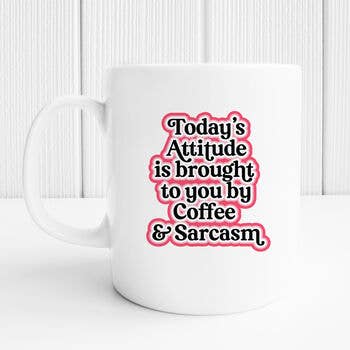 Coffee And Sarcasm Mug for wholesale by Sarah Hurley
