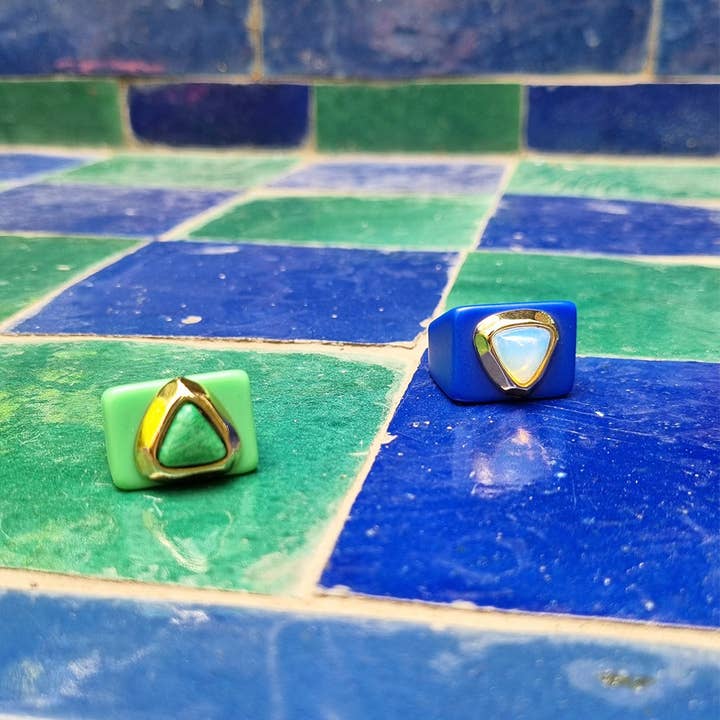 ÉMOLO - Wholesale Cocktail/Statement Ring - Klein Opal color ring for women2