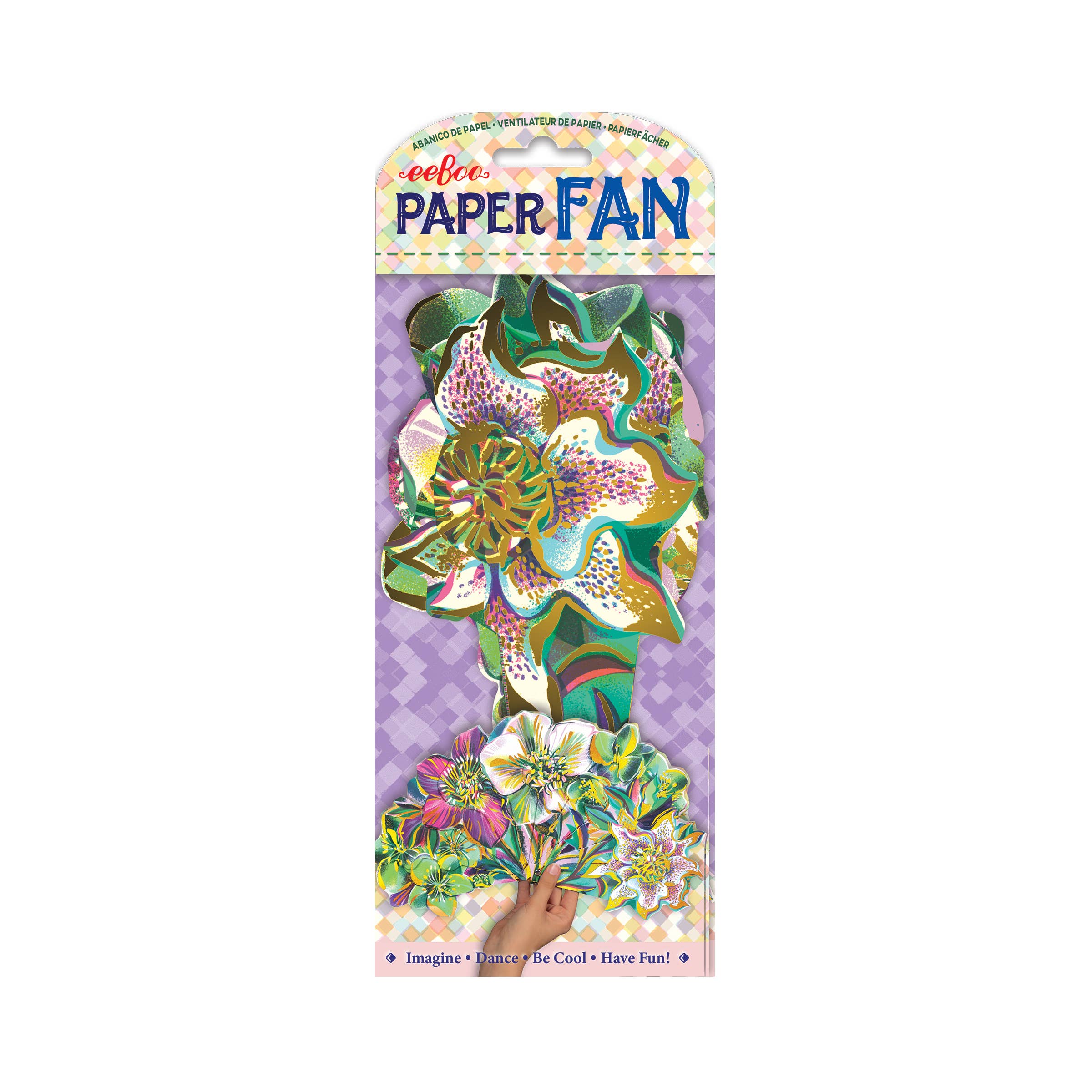 eeBoo - Wholesale Handheld Folding Fan - Asta's Flower Paper Fan Bundle1