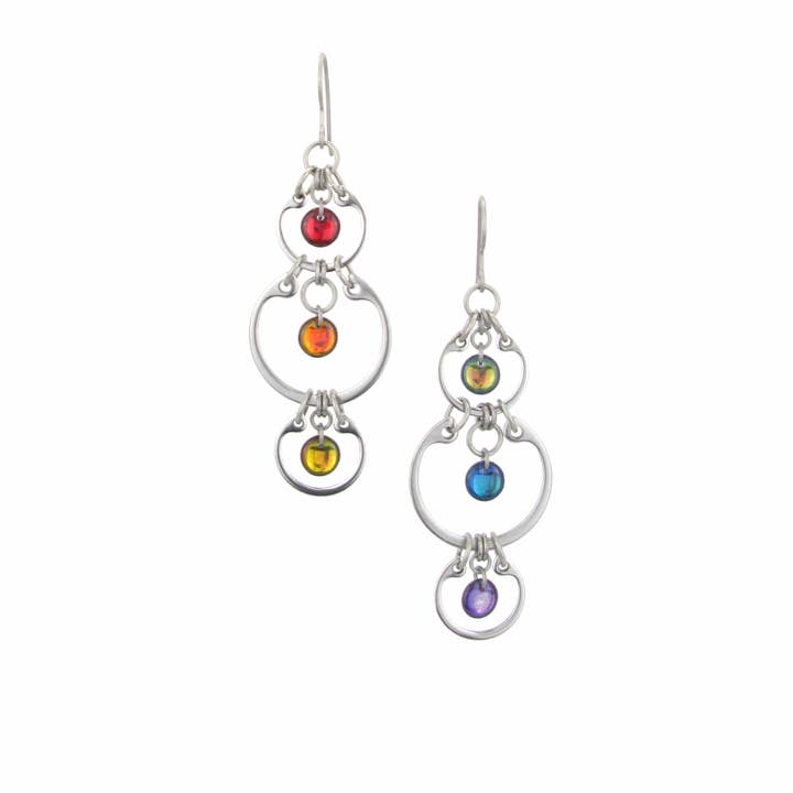 Boucles d'oreilles Arc-en-ciel alternées pour la vente par Wraptillion