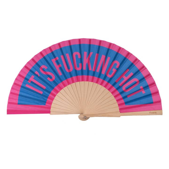 Fan "its fucking hot" pink and blue for wholesale by Fisura