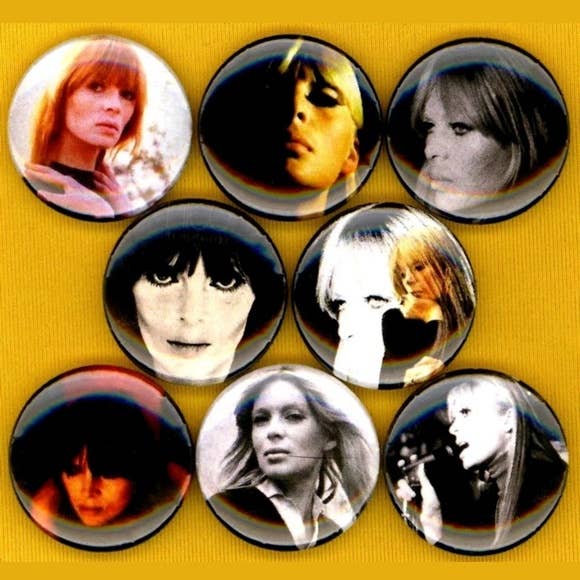 Nico x 8 épingles de 25 mm (1" pouces) pour magasin de disques Warhol pour la vente par Pinbax Express