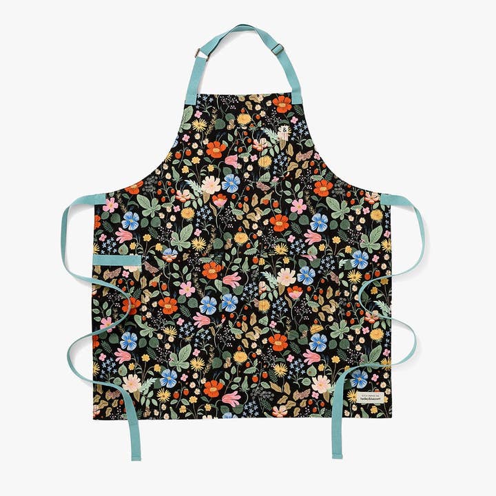 The Limited Edition Essential Apron - Rifle Paper Co. Strawberry Fields for wholesale by Hedley & Bennett
