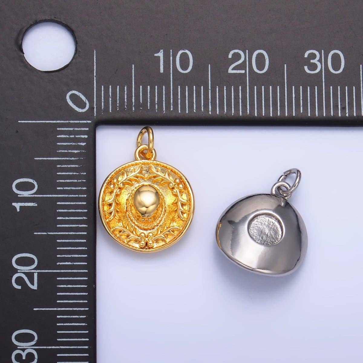 Aim Eternal – wholesale Individuell berlock/hänge – 24K Guld Fylld Mexikansk Sombrerohatt Multidimensionell Berlock i Guld & Silver | W3634