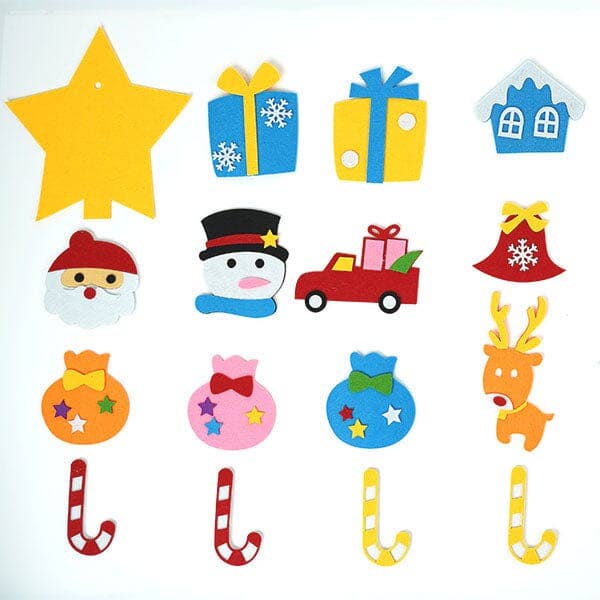 Showcase - Wholesale Christmas Decoration - FunkyFir DIY 63" Felt Christmas Tree Wall Hanging w/ LED Lights & Ornaments6