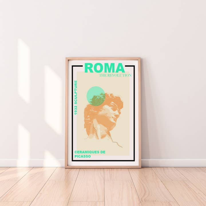 Roma White A3 Print for wholesale by BLANC Prints UK