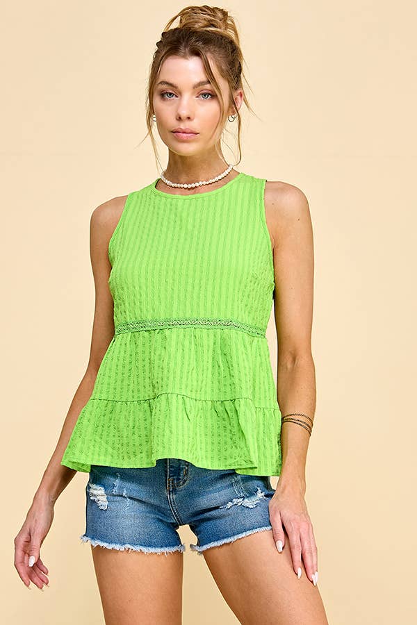 Heart & Hips - Wholesale Blouse - Women's - WK50480 - BABYDOLL TIER BUBLLE WOVEN TOP WITH TIE BACK6