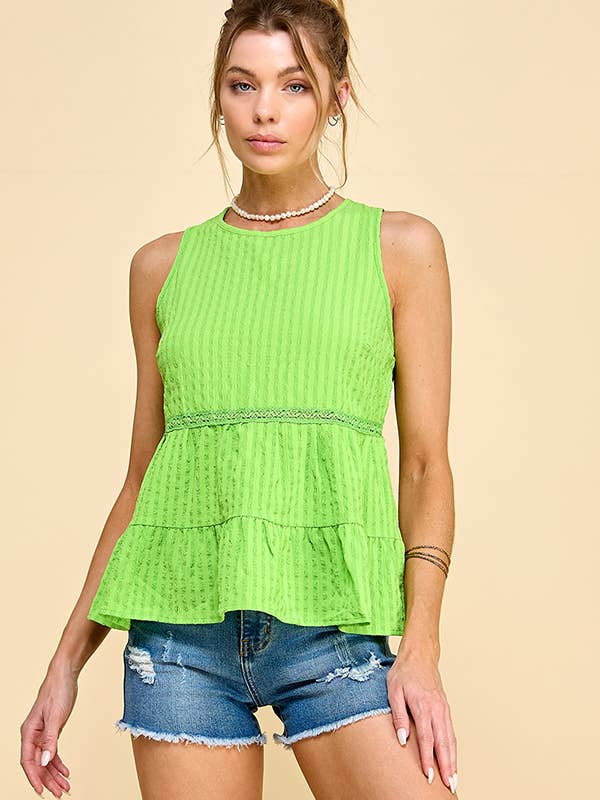 Heart & Hips - Wholesale Blouse - Women's - WK50480 - BABYDOLL TIER BUBLLE WOVEN TOP WITH TIE BACK6