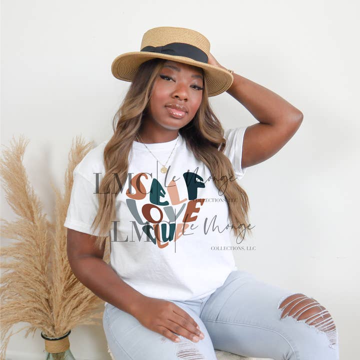 Transfert par sublimation Boho Self Love Club, sublimation cardiaque pour la vente par Le Monge Collections, LLC