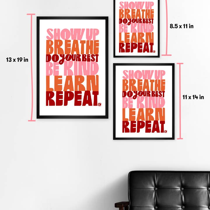 Lisa Congdon Art & Illustration - Wholesale Art Print - Art Print - Show Up Breathe - Inspirational Wall Art3