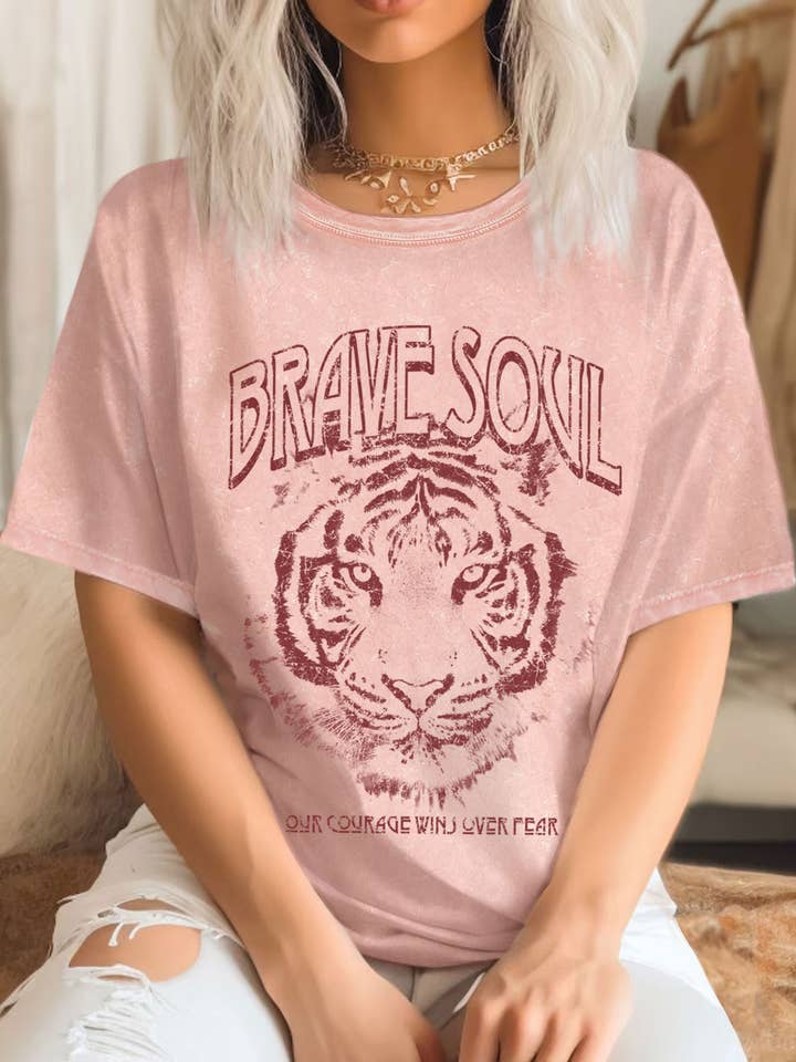 BRAVE SOUL TIGER MINERAL GRAPHIC T-SHIRTS für den Großhandel von Rustee Clothing