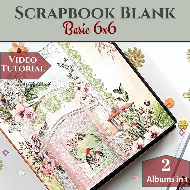 CrafTreat - Wholesale Scrapbook - CrafTreat Basic 6x6 DIY Scrapbook Blanks 2 - Black & Kraft