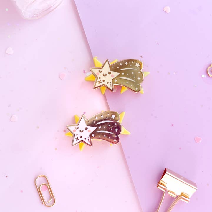 Jino's Art - Wholesale Lapel pin/button - Mini set of Shooting star hard enamel pins - Filler Pin2