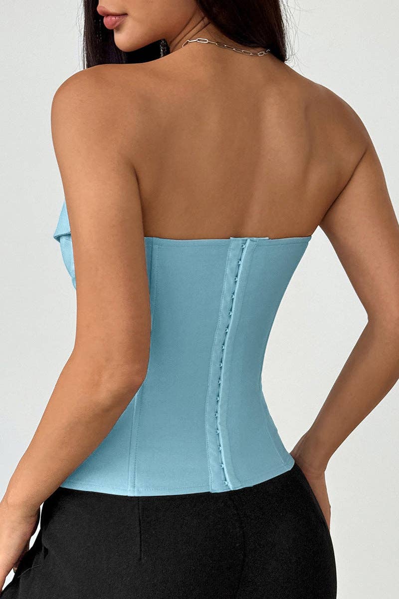 Mccolin - Wholesale Corset - Women's - Chic Tie-Front Corset Top8