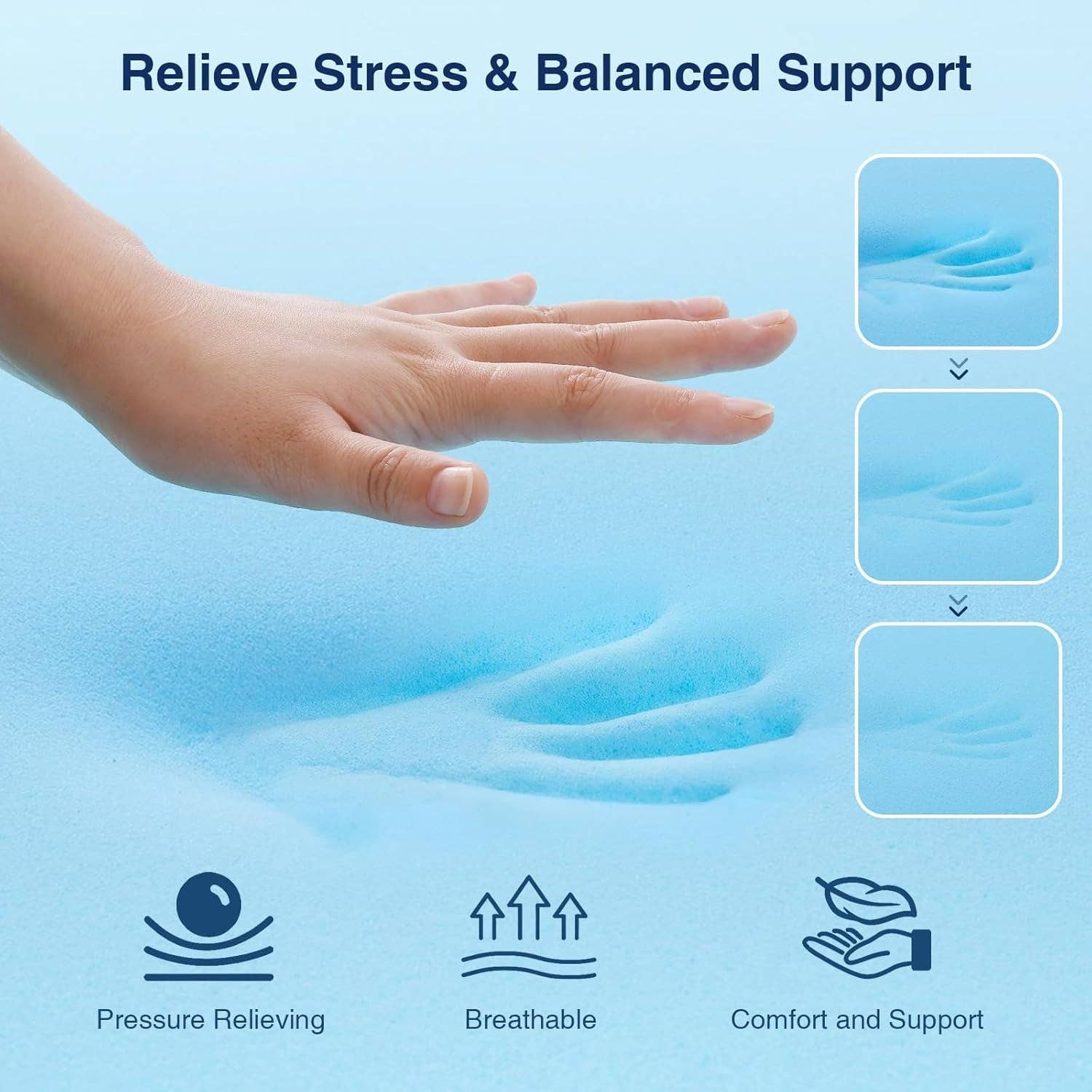 Gray Dual-Layer 4 Inch King Size Memory Foam Mattress Topper for Back Pain, 2 Inch Cooling Pillow Top Mattress Pad Cover and 2 Inch Gel Memory Foam Topper, Deep Elastic Pocket, Grey for wholesale on Faire3