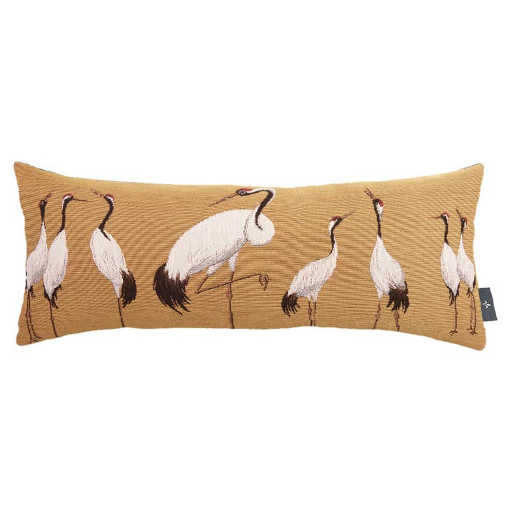Long White Crane Cushion Cover for wholesale by Art De Lys