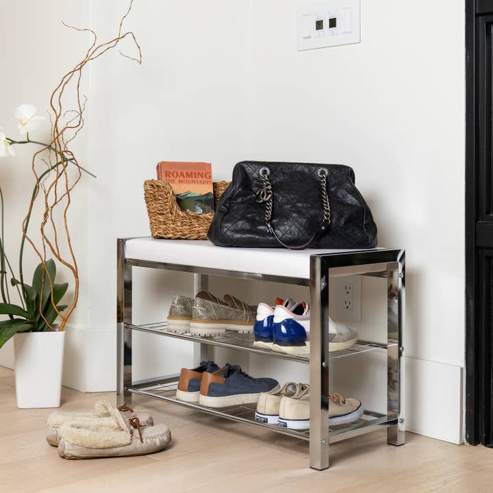 Danya B - Wholesale Bench - Leatherette Storage Entryway Bench with Metal Frame1