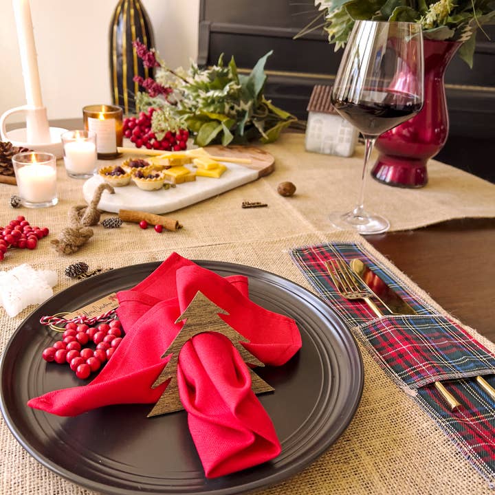 Uniq Favors – Großhandel Platzdeckchen – Weihnachts-Tischset aus Stoff, 4 Stück