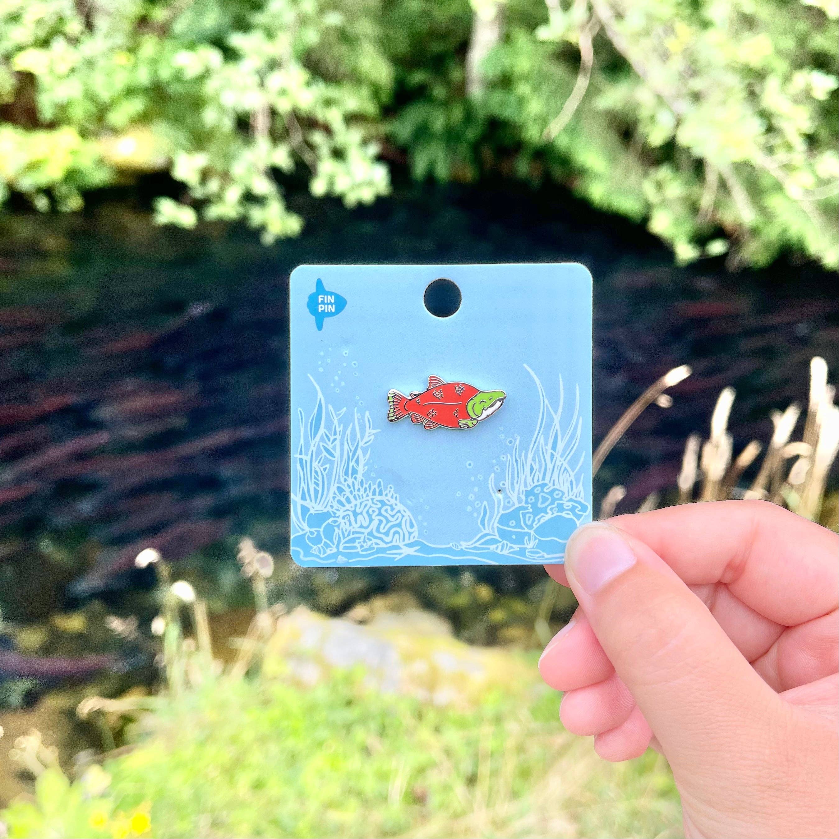 Fin Pin Shop - Wholesale Lapel Pin/Button - Sockeye salmon enamel pin2