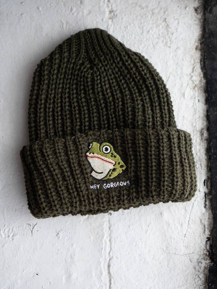 Hey Gorgeous Chunky Knit Beanie for wholesale by Stay Home Club