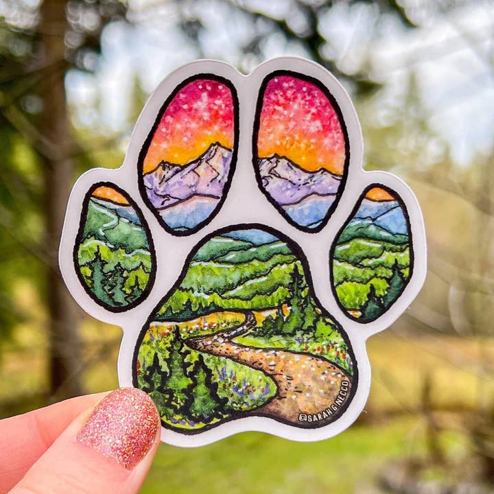 BarnHouse Studios - Wholesale Sticker - Adventure Buddy Paw, 3" Clear Vinyl Sticker