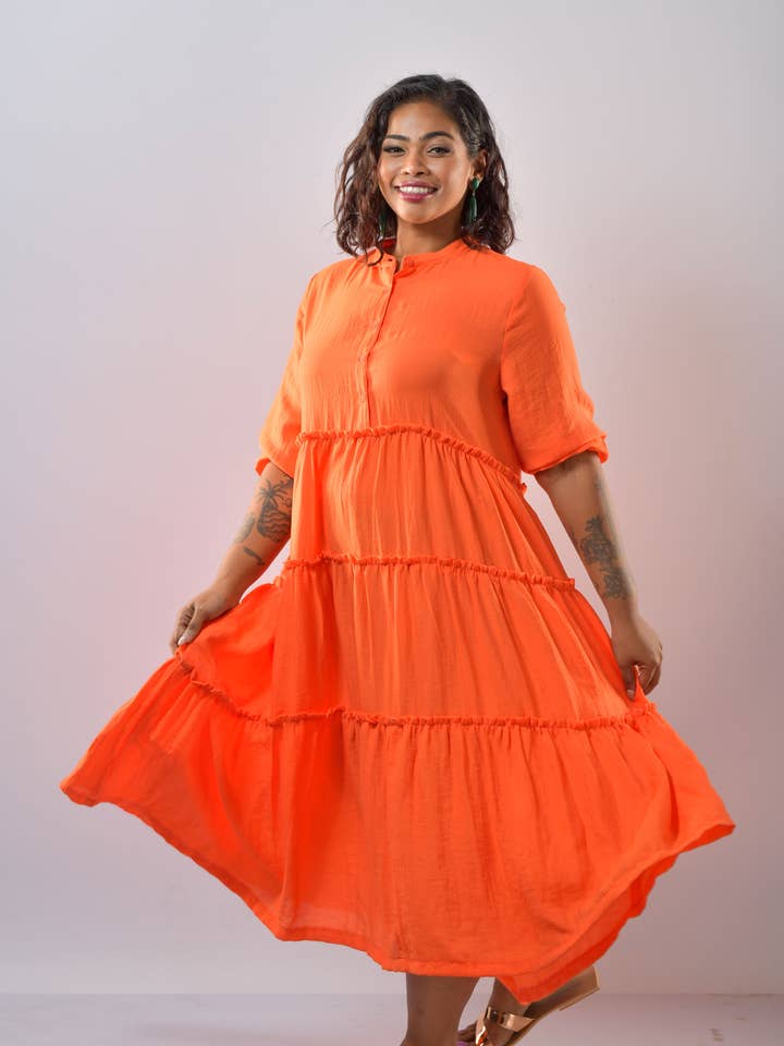 Ladies Panel Linen Dress for wholesale by Double XL